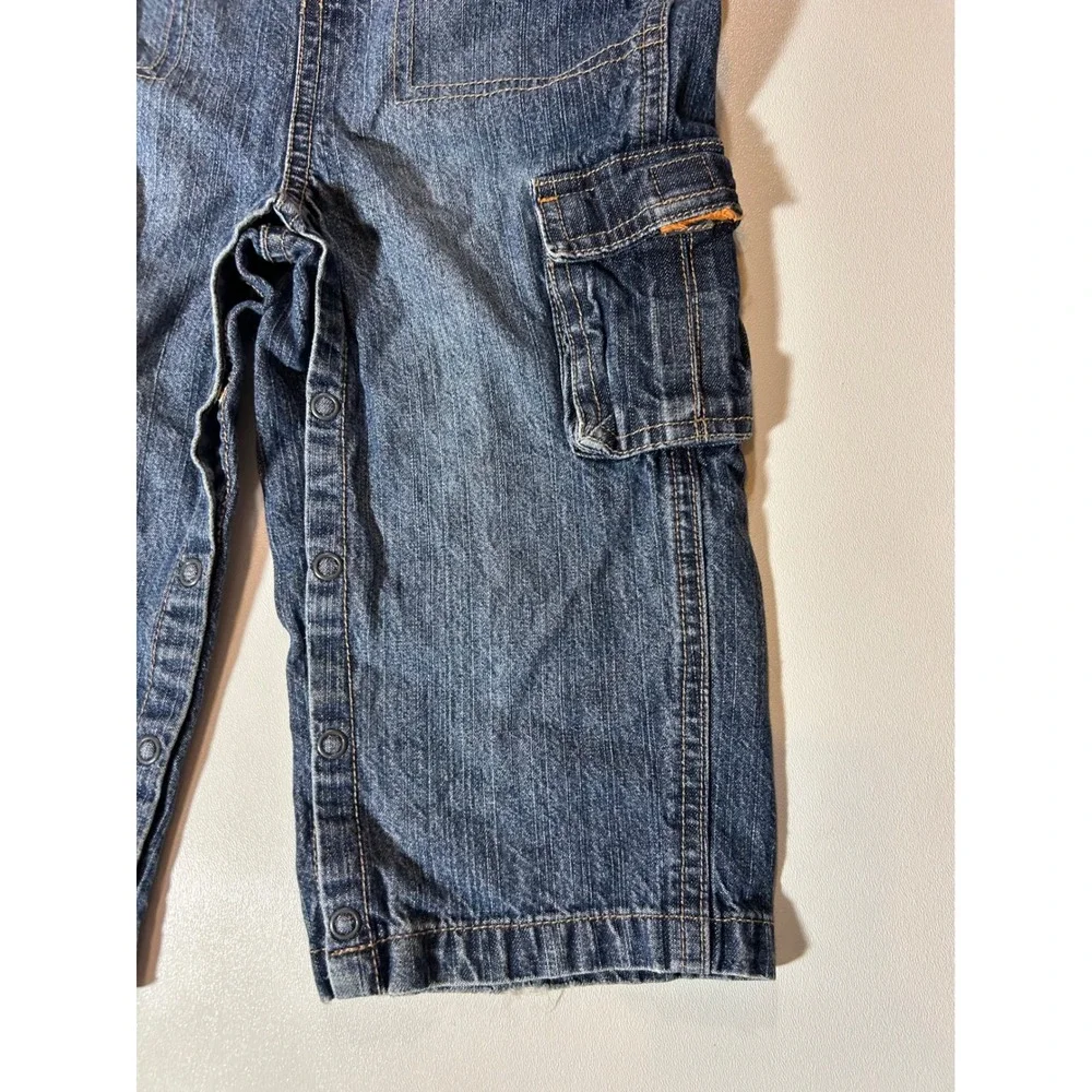 Gymboree Overalls Toddler Boys 2T Blue Denim Excellent Cargo Pockets Snaps